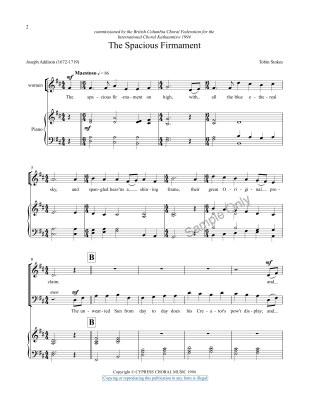 The Spacious Firmament - Addison/Stokes - SATB