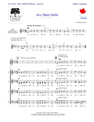 Cypress Choral Music - Ave Maris Stella - Loomer - SATB
