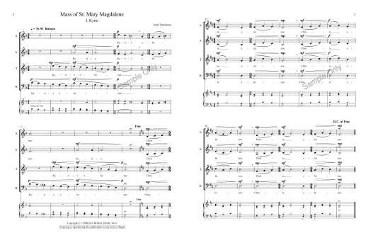 Mass of St. Mary Magdalene  - Tomlinson - SATB