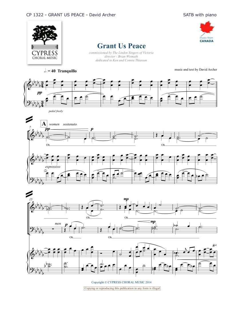 Grant Us Peace - Archer - SATB