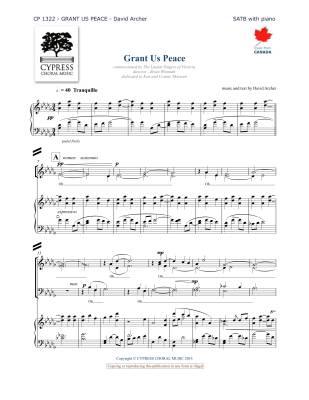Cypress Choral Music - Grant Us Peace - Archer - SATB
