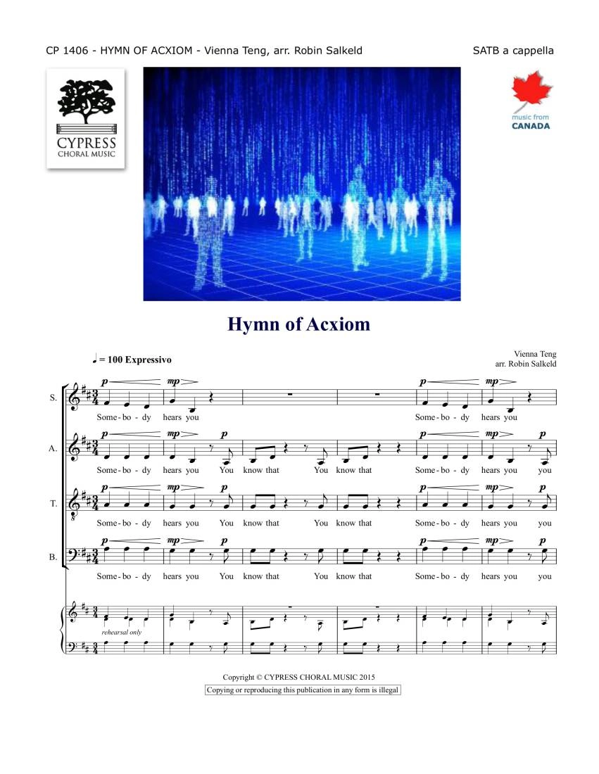 Hymn of Acxiom - Teng/Salkeld - SATB