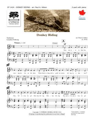 Cypress Choral Music - Donkey Riding - Traditional/Aitken - SA