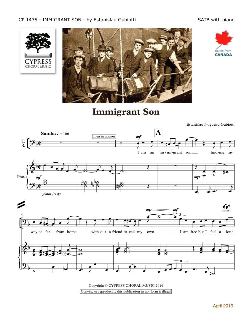 Immigrant Son - Gubiotti - SATB