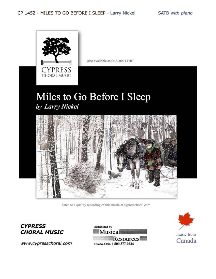 Miles to Go Before I Sleep - Frost/Nickel - SATB