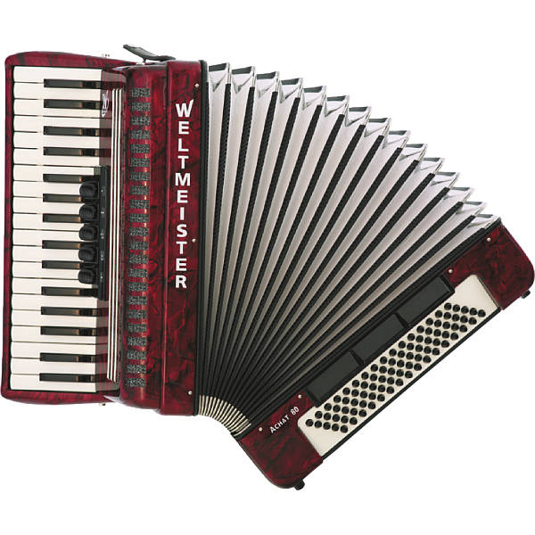Achat 80 Bass Accordion - Red