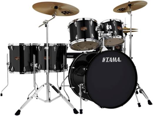 Imperialstar 6-Piece Complete Drum Set (22,10,12,14,16, Snare) - Hairline Black