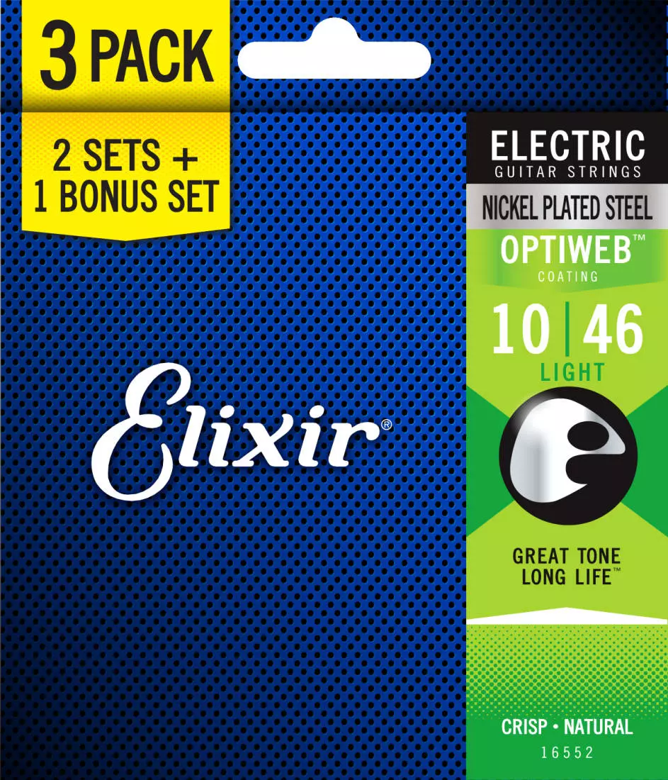 Electric Guitar Strings with OPTIWEB Coating, Light 10-46, 3 for 2 Pack