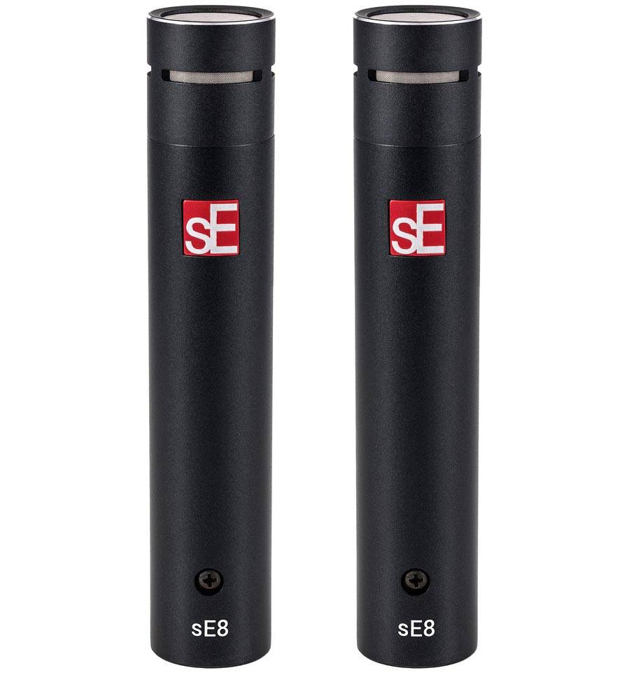 Matched Pair of SE8 Condenser Mics w/ Mounting Bar, Mic Clips, and Case