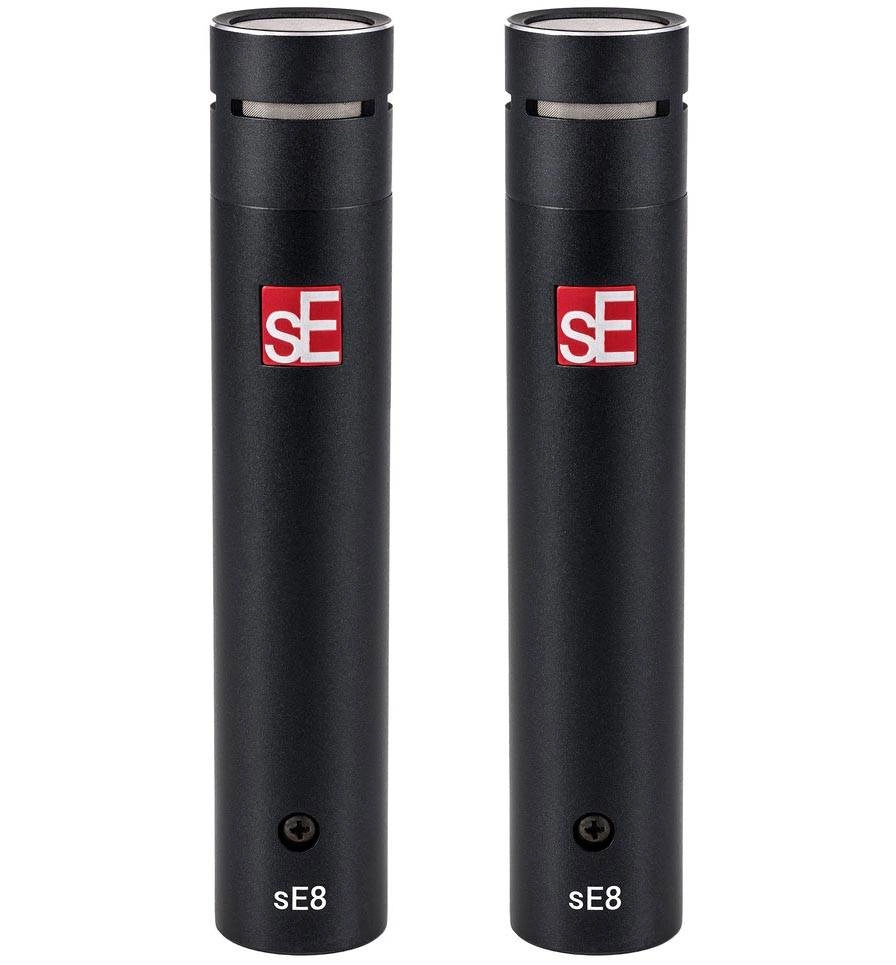 Matched Pair of SE8 Condenser Mics w/ Mounting Bar, Mic Clips, and Case