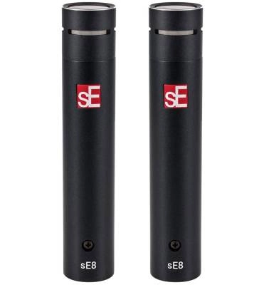 sE Electronics - Matched Pair of SE8 Condenser Mics w/ Mounting Bar, Mic Clips, and Case