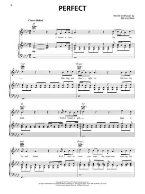 Perfect - Sheeran - Piano/Vocal/Guitar - Sheet Music