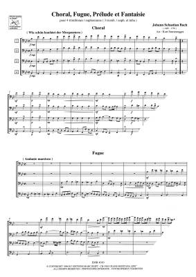 Choral, Fugue, Prelude & Fantaisie - Bach/Sturzenegger - Trombone Quartet - Gr. 3.5