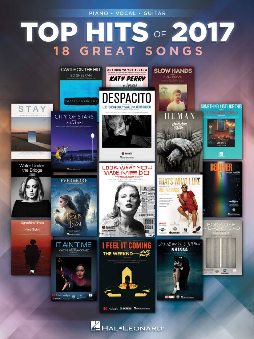 Top Hits of 2017: 18 Great Songs - Piano/Vocal/Guitar - Book