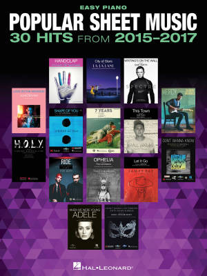 Popular Sheet Music: 30 Hits from 2015-2017 - Easy Piano - Book