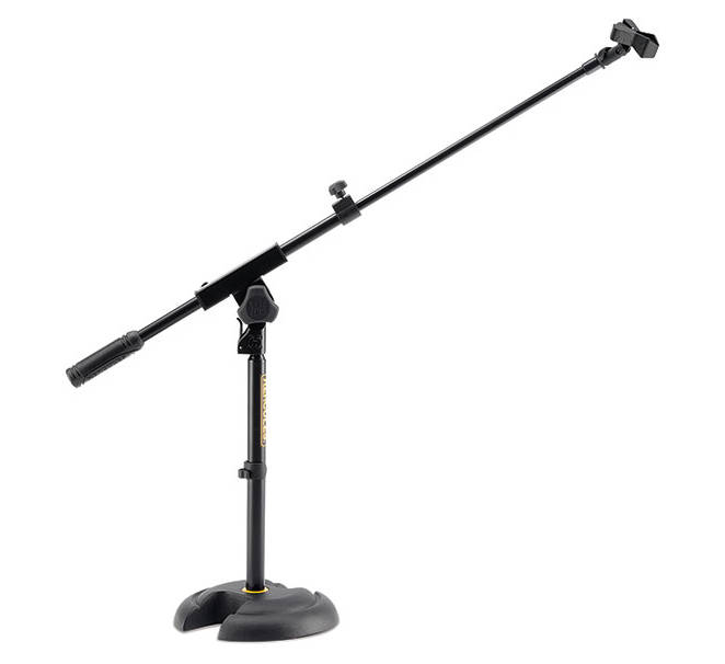 MS120B Low-Profile \'\'H\'\' Base Mic Stand w/ Boom and Mic Clip