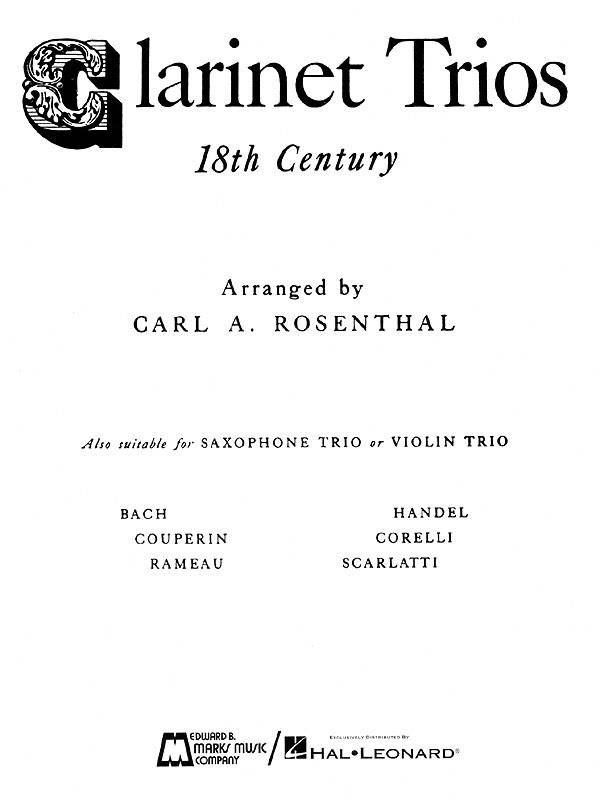 Clarinet Trios of the 18th Century - Rosenthal - 3 Clarinets