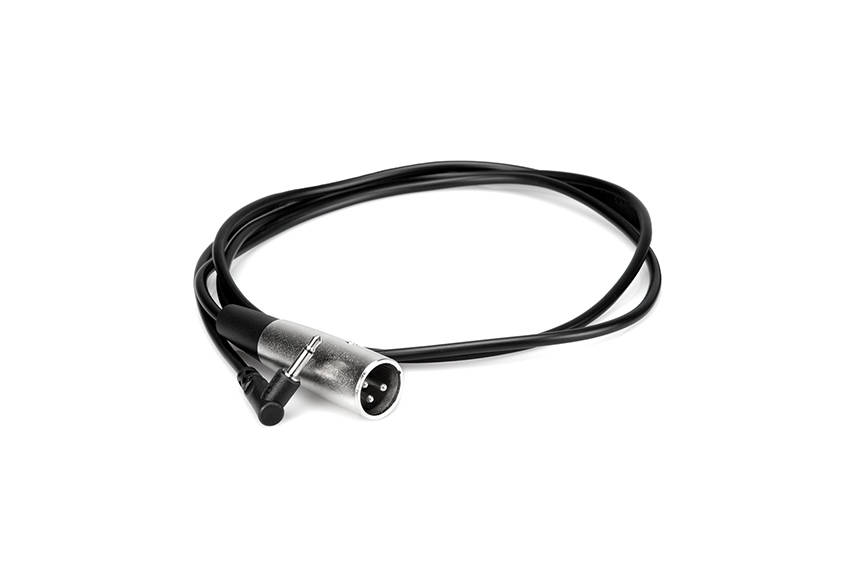 Microphone Cable, Right-angle 3.5mm TS to XLR3M - 5 Feet