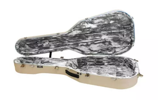 Artist Large Classical Guitar Case - Ivory Shell/Silver Interior