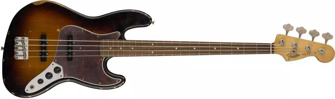 Road Worn 60\'s Jazz Bass, Pau Ferro Fingerboard, 3-Colour Sunburst