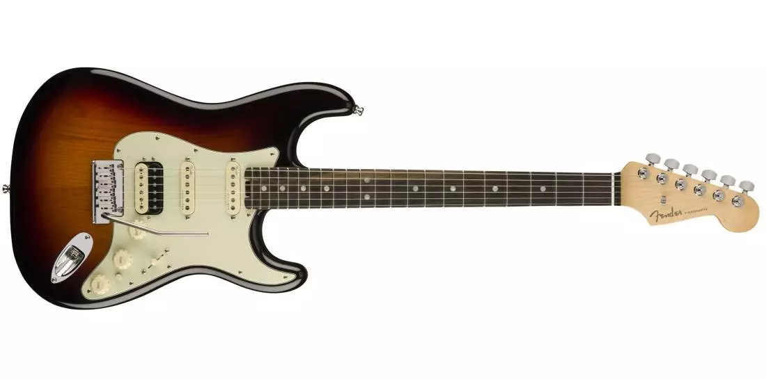 American Elite Stratocaster HSS ShawBucker, Ebony Fingerboard - 3-Colour Sunburst