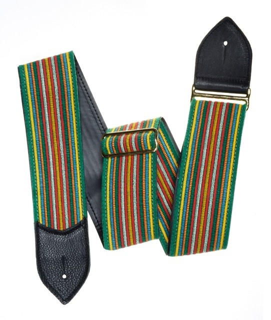 Nudie Green Striped Guitar Strap