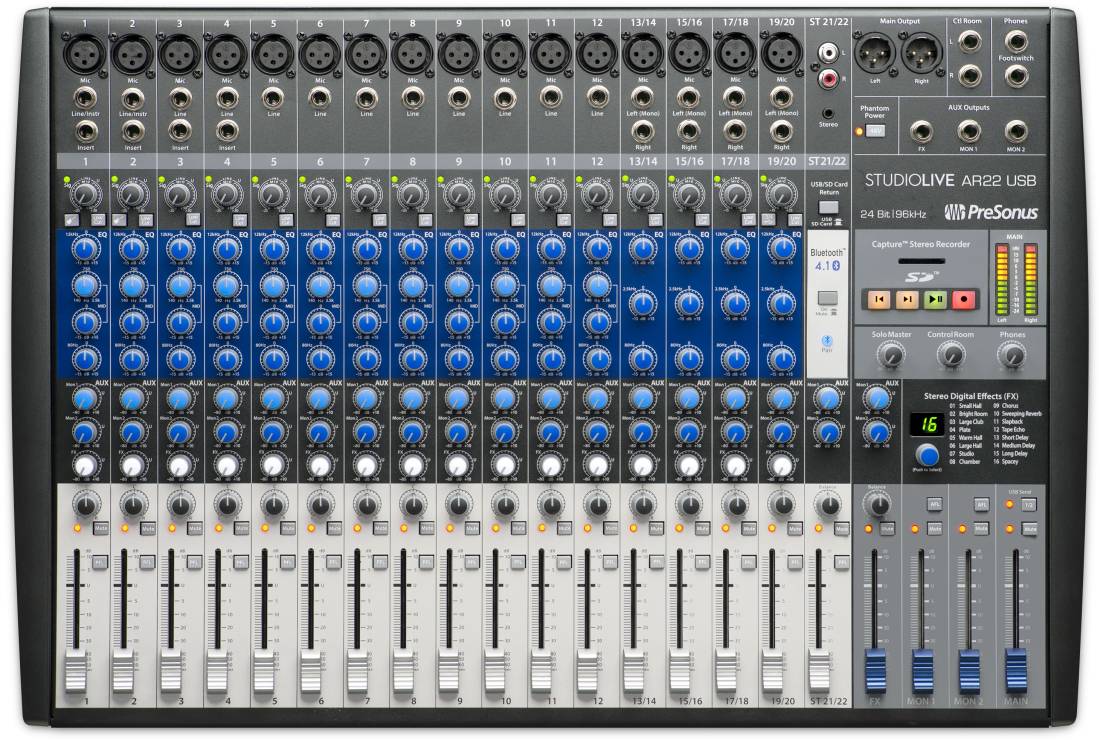 StudioLive AR22 22-Channel USB Hybrid Performance and Recording Mixer