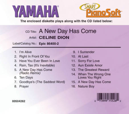 Celine Dion: A New Day Has Come - Disklavier - Pianosoft Disk