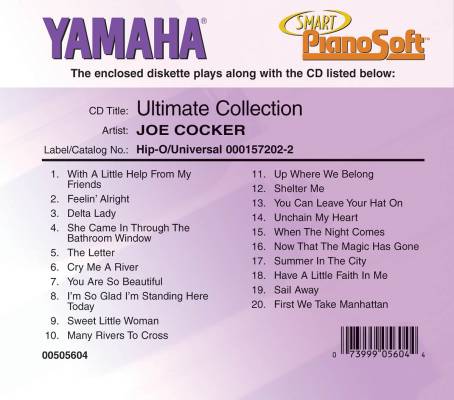 Hal Leonard - Joe Cocker: Ultimate Collection - Disklavier - Disque Pianosoft