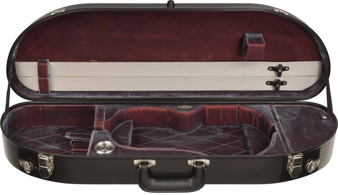 Fiberglass Half-Moon Violin Case - Black/Wine