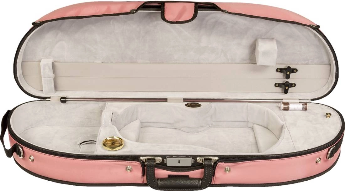 Puffy Half-Moon Violin Case - Pink/Gray