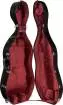 Bobelock - Fiberglass Cello Case with Wheels - Black\/Wine