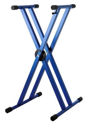 Double Braced Anodized Aluminum Keyboard Stand w/Trigger - Blue