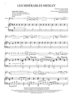Les Miserables Medley - Violin/Piano - Sheet Music