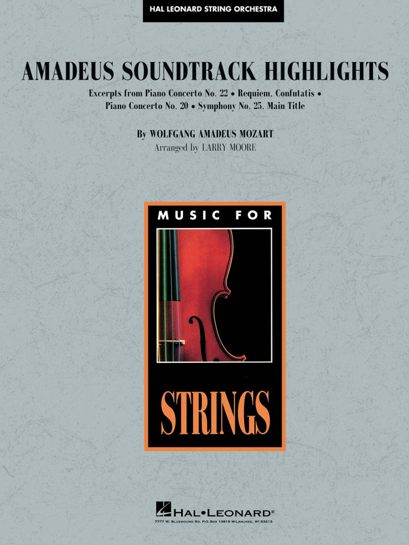 Amadeus Soundtrack Highlights - Mozart/Moore - String Orchestra - Gr. 3 - 4