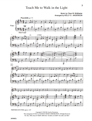 Teach Me to Walk in the Light - McMaster/Anderson - Violin/Piano - Sheet Music