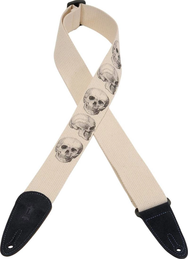 2 Inch Cotton Guitar Strap - Skull