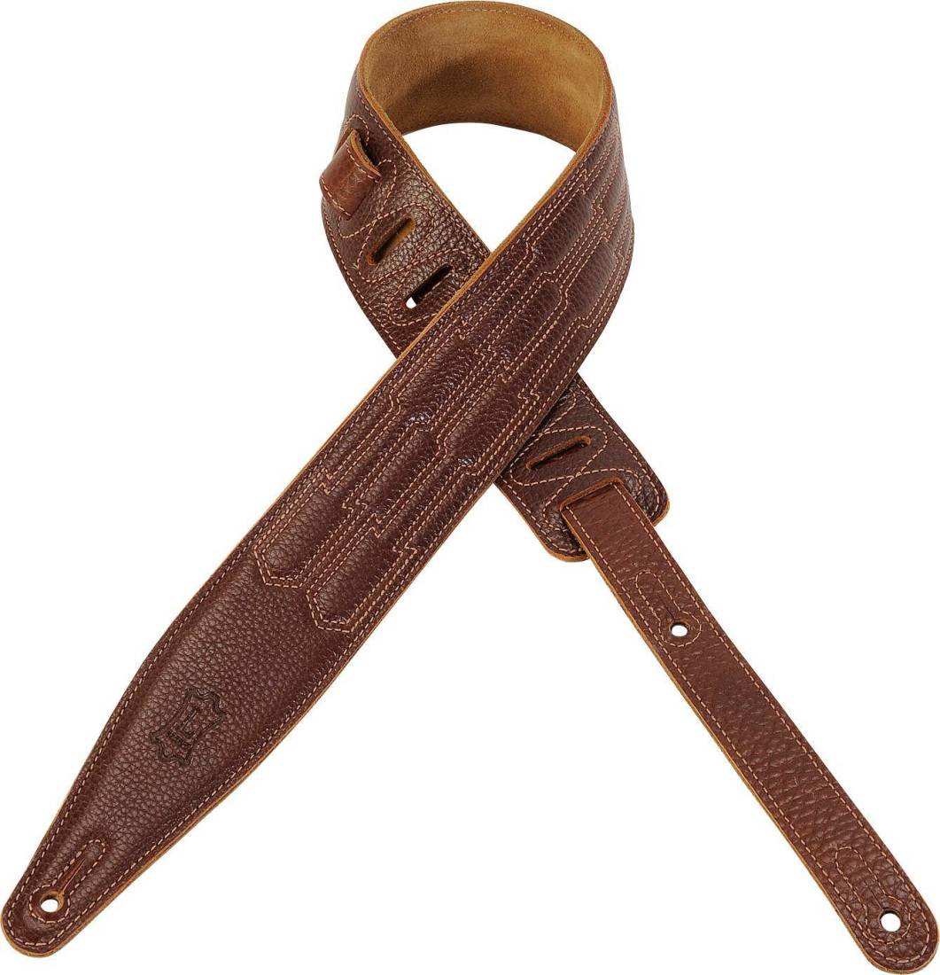 Long & McQuade 2 1/2'' Leather Guitar Strap - Brown