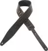 Levys - 2-1\/2 Garment Leather Guitar Strap - Black
