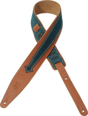 2-1/2 Inch Garment Leather Guitar Strap - Tan