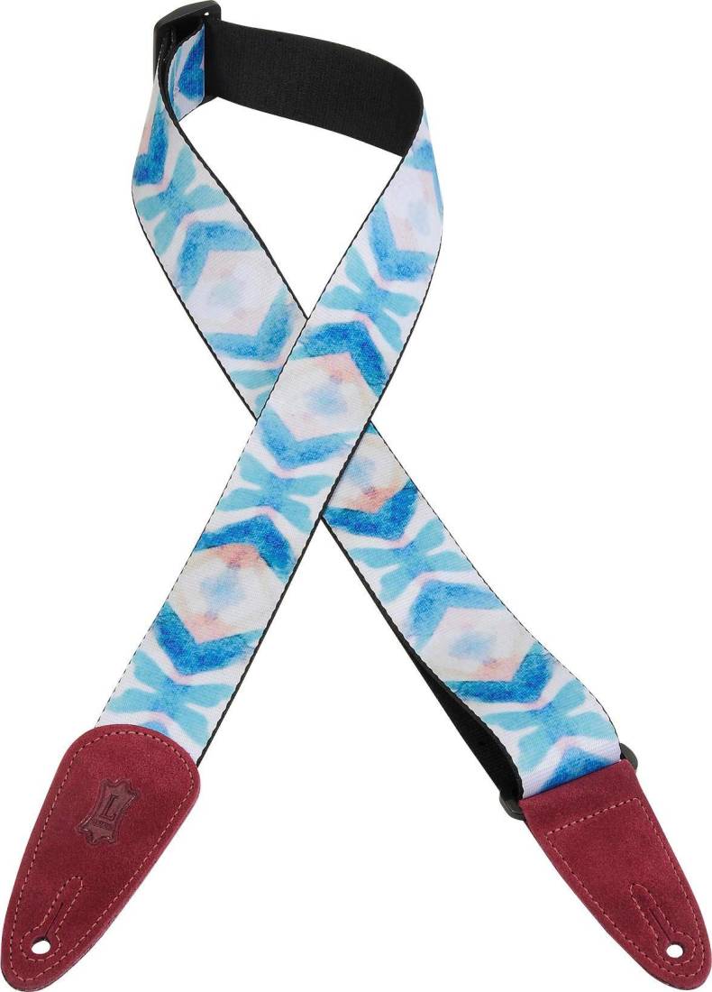 2 Inch Polyester Guitar Strap - Blue butterfly Ink