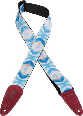 Levys - 2 Inch Polyester Guitar Strap - Blue butterfly Ink