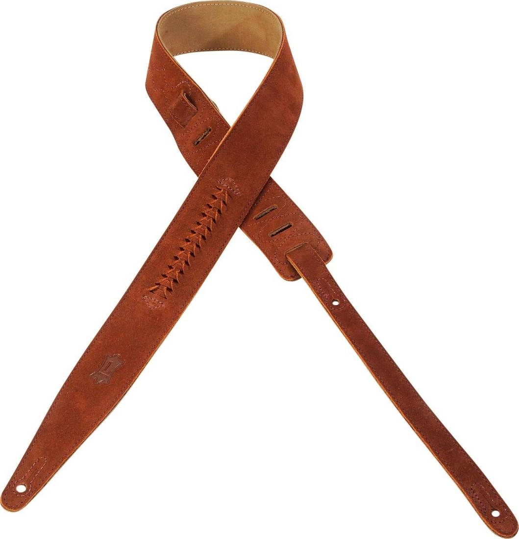 2 Inch Suede Guitar Strap - Rust