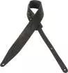 Levys - 2-1\/2 Inch Veg-Tan Leather Guitar Strap - Black
