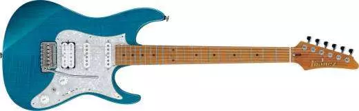 AZ Prestige Electric Guitar with Case - Transparent Aqua Blue