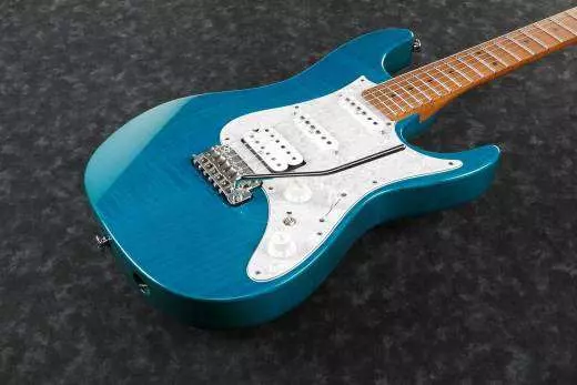 AZ Prestige Electric Guitar with Case - Transparent Aqua Blue