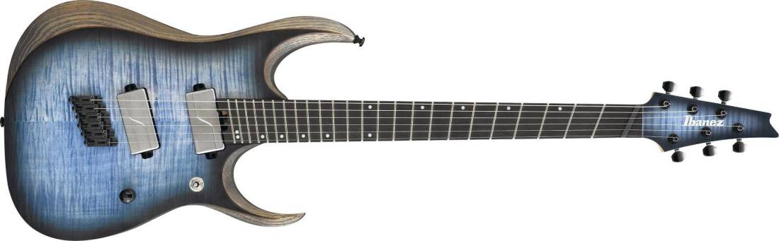 RGD Iron Label Multi Scale Electric Guitar - Cerulean Blue Burst Flat