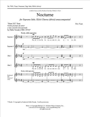ECS Publishing - Nocturne - Simone/Neruda/Tuan - SSAA