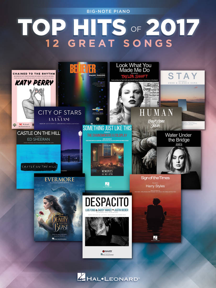 Top Hits of 2017 for Big-Note Piano - Book