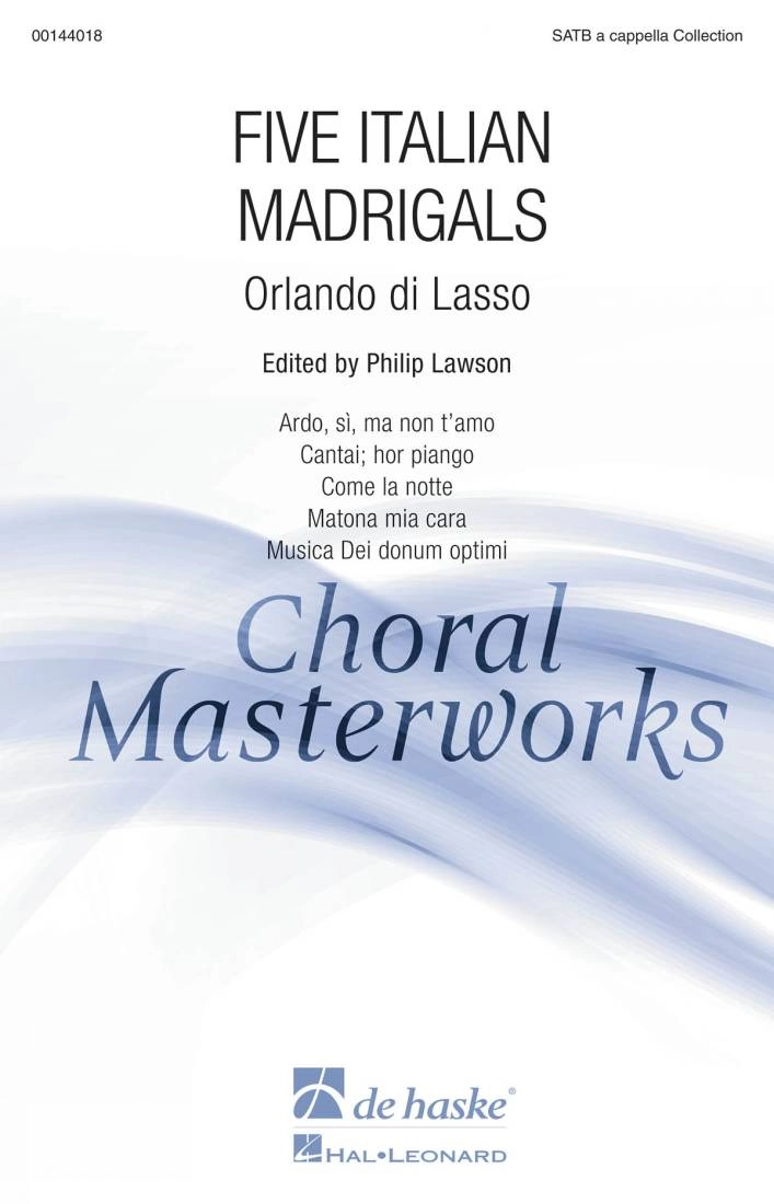 Five Italian Madrigals (Collection) - di Lasso/Lawson - SATB